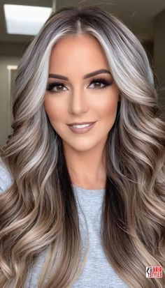 #BEAUTY, #RELATIONSHIPS #Fashion #Animals #Outfits #Winter Outfits #Animals Highlights For Gray Hair Brunettes, Brown Hair Hiding Grey, Natural Gray Balayage, Grey Blending Hairstyles, Blonde Brown Grey Hair, Partial Grey Highlights, Reverse Balayage Gray Hair, Biolage For Gray Hair, Blonde And Light Brown Hair Color