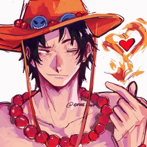 Luffy With Glasses, Ace Fanart One Piece, Fukaboshi One Piece, Ace One Piece Pfp, Profile Pfp Aesthetic, One Piece Ace Fanart, Ace Drawings, Page One One Piece, One Piece Profile Picture