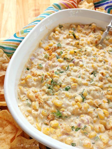 Hot Dip Ideas Crock Pot, Hot Creamy Corn Dip, Spicy Corn Dip Crock Pot, Cheesy Street Corn Dip, Slow Cooker Elote Dip, Elotes Corn Dip, Crock Pot Elote Dip, Easy Mexican Dishes Crock Pots, Elite Street Corn Dip