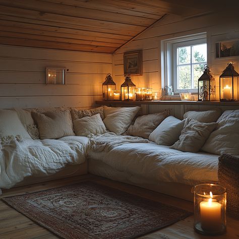 Old Cottage Homes Interior, House Interior Cottage, Comfy House Aesthetic, Cottage Interiors Cozy, Living Decorating Ideas, Cottagecore Tiny House, Bedroom Ideas Aesthetic Cozy, House Yard Design, Home Rustic Decoration