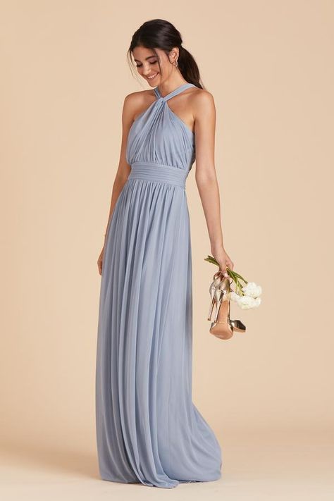 Dusty Blue Bridesmaid Dresses Under $100 | Birdy Grey – Page 2 Halter Bridesmaid Dress, Luxurious Dresses, Dusty Blue Bridesmaid Dresses, Birdy Grey, Blue Bridesmaid Dress, Affordable Bridesmaid Dresses, Column Skirt, Dress Order, Blue Bridesmaid Dresses