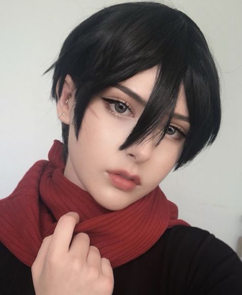 Haircut Inspired, Shingeki No Kyojin Cosplay, Mikasa Ackerman Cosplay, Mikasa Cosplay, Classic Bob Haircut, Pixie Bob Haircut, Snk Cosplay, Classic Bob, Eren X Mikasa