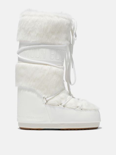 High Boots Woman | Moon Boot® Official UK Store Boots Moon, Winter Outfits Snow, Icon White, Fur Snow Boots, Winter Outfits Aesthetic, Moon Boot, Snow Outfit, Faux Fur Boots, Winter Outfit Inspiration