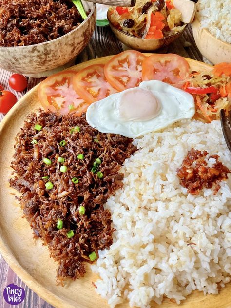 Adobo Flakes Recipe, Tofu Adobo, Adobo Flakes, Silog Meals, Food Filipino, Flake Recipes, Dinner Specials, Filipino Breakfast, Pinoy Foods