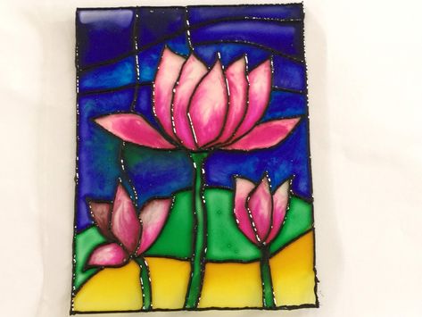 In this video i have shown you how to make glass painting of lotus specially for beginners. this is a step by step tutorial. So that  you can make  it easily. Glass painting can be done on Glass/ OHP sheet. #glasspainting Glass Painting On Ohp Sheet, Glass Painting Designs, Concrete Crafts, Painting Designs, Easy Craft, Glass Painting, Paint Designs, Fused Glass, Easy Crafts