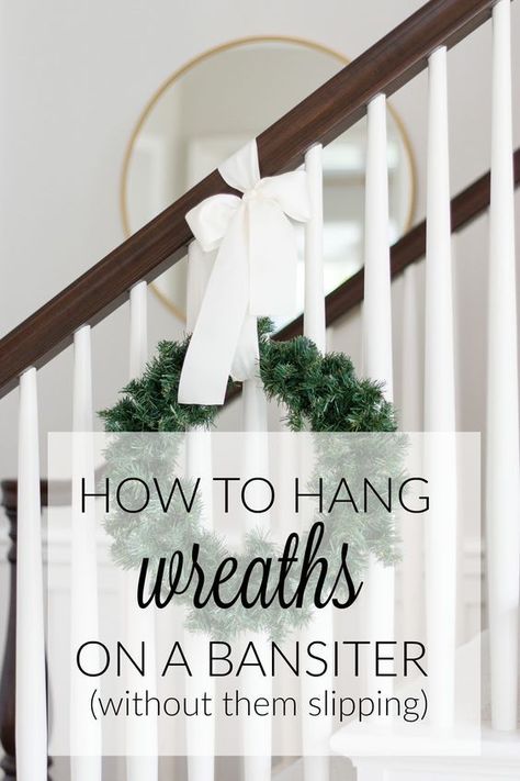 33 Ideas- Decorating Stairs for Christmas. Get amazing ideas and inspirations for freshing up your banisters for a fabulous Christmas season! Wreath For Staircase, Christmas Wreath On Stairs, Christmas Wreath Staircase, Wreath On Staircase, Wreaths On Stair Railing, Wreaths On Staircase, Decorate Banister For Christmas, Decorating Stairs For Christmas, Stairs For Christmas