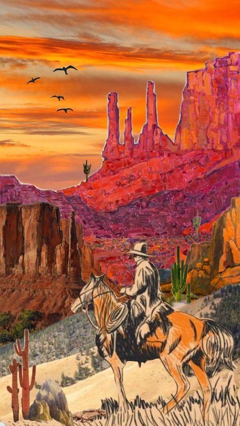 #art #western #cowboy Trippy Cowboy Art, Desert Collage Art, Old Western Aesthetic, Cowboy Collage, Western Clip Art, Gothic Western, Western Ideas, Sketchbook Challenge, Country Vibes