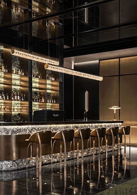 Luxury Bar Design, Bar Lounge Design, Austin Interior Design, Restaurant Design Inspiration, Bar Counter Design, Bar Ceilings, Lobby Bar, Luxury Bar, Counter Design