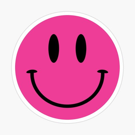 Smile Sticker Aesthetic, Pink Emoji Wallpaper, Pink Nation Wallpaper, Grain Wallpaper, Preppy Aesthetic Wallpaper, Smiley Sticker, Pink Smiley Face, Cat Expressions, Pink Smiley