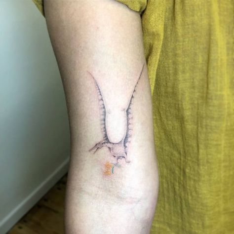 Pterosaur Tattoo, Pterodactyl Tattoo, Bicep Tattoos, Bicep Tattoo, Hand Poked Tattoo, Poke Tattoo, Hand Poke, Temporary Tattoo Designs, Ishikawa