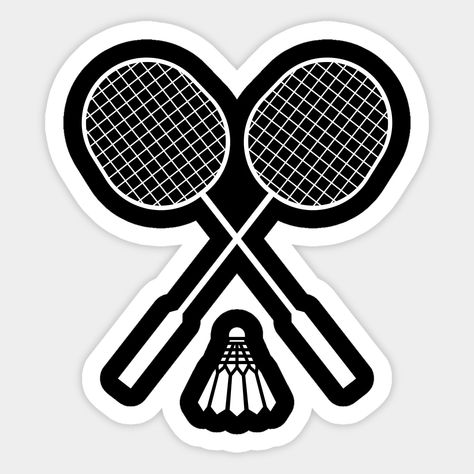 A cool badminton design. The design shows two badminton rackets and a shuttlecock. Great as a gift for badminton players. -- Choose from our vast selection of stickers to match with your favorite design to make the perfect customized sticker/decal. Perfect to put on water bottles, laptops, hard hats, and car windows. Everything from favorite TV show stickers to funny stickers. For men, women, boys, and girls. Badminton Stickers Printable, Badminton Cake Topper Printable, Badminton Logo Design Sports, Badminton Cake Design, Badminton Logo Design, Badminton Stickers, Badminton Cake, Badminton Bat, Badminton Aesthetic