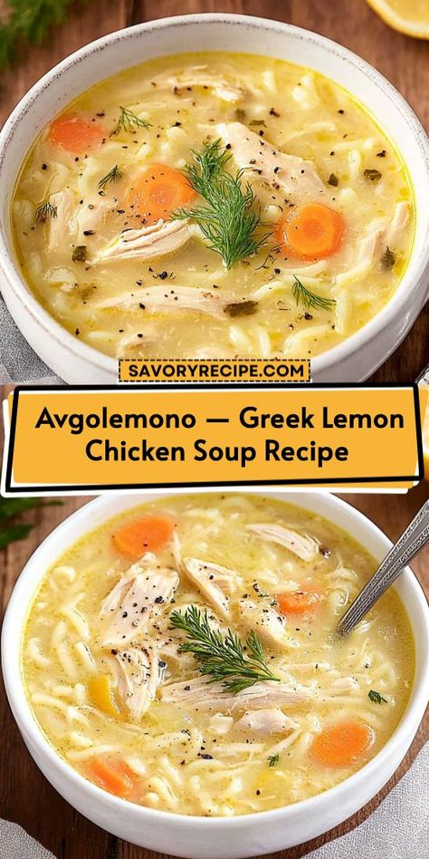 Looking for a warm and comforting Mediterranean dish that’s bursting with flavor? This Avgolemono — Greek Lemon Chicken Soup recipe offers a perfect balance of tangy lemon and tender chicken. Save this delightful soup recipe to enjoy a taste of Greece on a cozy night in! Mediterranean Dinner Ideas, Mediterranean Diet Chicken, Greek Lemon Soup, Lemon Dill Chicken, Mediterranean Soup, Avgolemono Soup, Mediterranean Dinner, Greek Lemon Chicken Soup, Lemon Soup