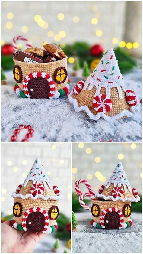 Crochet Gingerbread, Holiday Crochet Patterns, Crochet Christmas Ornaments Free, Christmas Crochet Patterns Free, Crochet Christmas Gifts, Crochet Xmas, Crochet Christmas Decorations, Crochet Decoration, Holiday Crochet