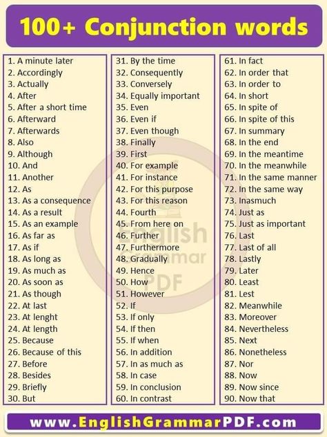 List Of Conjunction Words, Conjunction Words List, List Of Conjunctions, Conjunction Words, Grammer Rules, English Grammar Pdf, Connecting Words, Grammar Notes, Words List