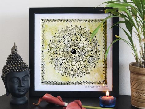 Color Drawing, Double Frame, Mandala Painting, Art Color, Mandala Drawing, Watercolor Background, Mandala Art, Art Pictures, Art Ideas