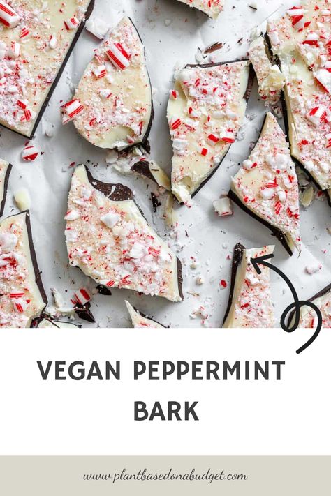 This Vegan Peppermint Bark is the best holiday treat! It’s , easy to make, so sweet and tasty, and is a great gift to give as well! Enjoy this Vegan Peppermint Bark this holiday season. Vegan Bark Christmas, Dairy Free Peppermint Bark, Xmas Vegan Recipes, Gf Df Christmas Recipes, Vegan Christmas Treats Easy, Healthy Peppermint Bark, Vegan Chocolate Bark, Vegan Christmas Bark, Vegan Christmas Candy Recipes