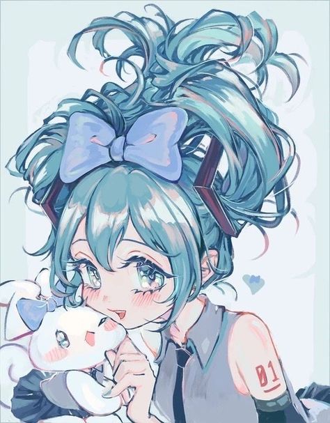 Miku And Cinnamoroll Pfp, Cinnamoroll Human Fanart, Hatsune Miku X Cinnamoroll, Miku Hatsune Chibi, Anime Show, Miku Chan, 31st Birthday, Miku Hatsune, 75th Birthday