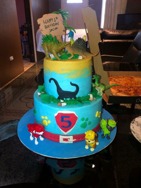 Paw patrol dino rescue Dino Paw Patrol Cake, Paw Patrol Dino Rescue Cake, Paw Patrol And Dinosaur Cake, Dino Paw Patrol Party, Paw Patrol Dino Rescue Birthday Party, Paw Patrol Dinosaur Cake, Paw Patrol Dino Rescue Birthday, Pastel Paw Patrol, Paw Patrol Birthday Party Cake