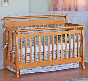 4-in-1 convertible crib - $209.99 Crib Dimensions, Baby Nook, Toddler Bed Rail, 4 In 1 Crib, Dresser Set, Bed Rail, Adjustable Mattress, Honey Oak, Dresser Sets