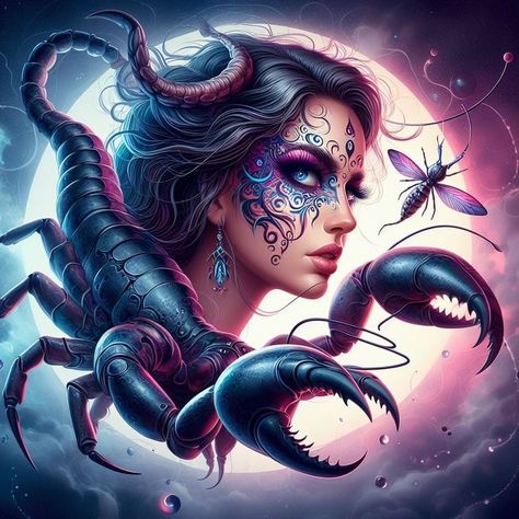 Scorpio Art Goddesses, Scorpio Goddess, Scorpio Images, Scorpions Zodiac, Scorpio Queen, Scorpio Art, Horoscope Art, Scorpio Traits, Scorpio Birthday