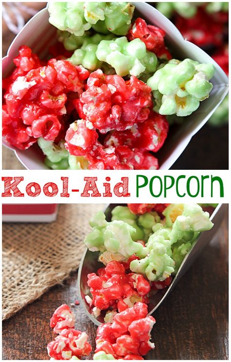 This Kool-Aid Popcorn is such a fun and tasty treat. Change up the colors for any occasion by simply using different flavors of Kool-Aid. The kids will eat it up. Adults, too! Koolaid Popcorn Recipes, Koolaid Popcorn, Kool Aid Popcorn, Halloween Appetizers Easy, Halloween Food Appetizers, Popcorn Treats, Popcorn Snacks, Halloween Appetizers, Popcorn Recipes