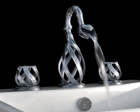 Custom Prototypes Creates a Unique Metal 3D Printed Faucet - 3DPrint.com | The Voice of 3D Printing / Additive Manufacturing 3d Printed Handbag, 3d Printed Bathroom Accessories, 3d Printed Car Parts, 3d Printed Watering Can, 3d Printed Locking Mechanism, Metal Printing, 3d Printing Materials, Prototype Design, 3d Printing Industry