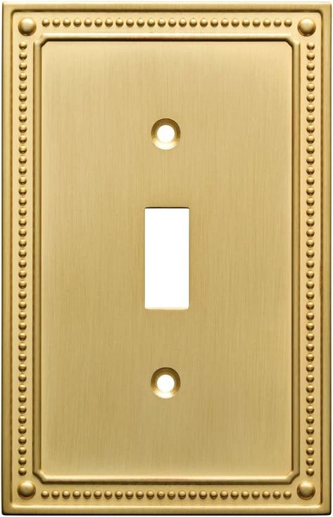 Amazon.com: Franklin Brass W35058-BB-C Classic Beaded Single Switch Wall Plate/Switch Plate/Cover, Brushed Brass : Everything Else Brass Switch, Wall Switch Plates, Copper Highlights, Toggle Light Switch, Switch Plate Covers, Switch Plate, Switch Covers, Switch Plates, Plate Covers