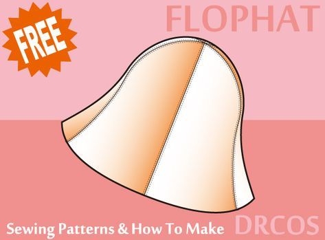 Diy Mad Hatter Hat, Drcos Patterns, Hats Illustration, Cloche Hat Pattern, Free Printable Sewing Patterns, Bucket Hat Pattern, Making Hats, Sewing Hats, Japanese Sewing Patterns