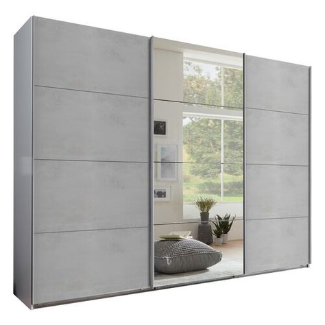 Wardrobe Design Bedroom Sliding, Wardrobe Detail, Dressing Mirrors, Sliding Wardrobe Design, 3 Door Sliding Wardrobe, Armoire Entree, Grey Wardrobe, Armoire Dressing, Grand Dressing