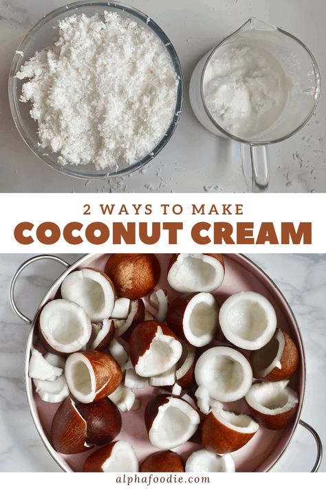 Homemade Coconut Cream, Homemade Coconut Yogurt, Recipes With Coconut Cream, Vegan Pumpkin Pie Recipe, Make Coconut Milk, Raw Vegan Desserts, Coconut Benefits, Diy Cream, Nut Milk Bag