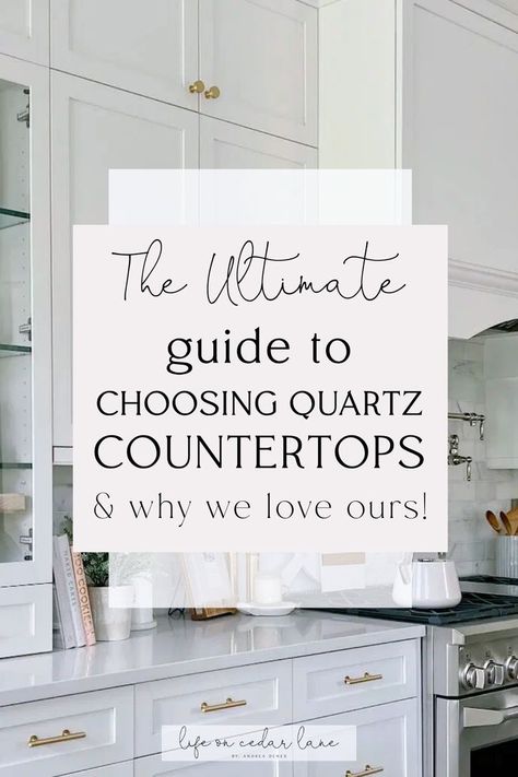 Are you on a budget but dreaming of stunning countertops? Uncover the pros and cons of quartz, granite, butcher block, concrete, and laminate in our informative blog post. Budget Friendly Quartz Countertops, Quartz Countertops Gray Cabinets, Pencil Edge Quartz Countertop, Viatera Muse Quartz Countertops, Carrera White Quartz Counter Tops, Kitchen Design Quartz Countertops, Quartz Or Granite Countertops, Quartz Countertops With Grey Cabinets, Best Kitchen Countertops Quartz