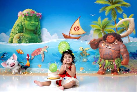 Moana Cake Smash, Moana Birthday Decorations, Cake Smash Inspiration, Moana Bebe, Moana Cake, Moana Birthday, Photoshoot Idea, Studio Equipment, News Studio