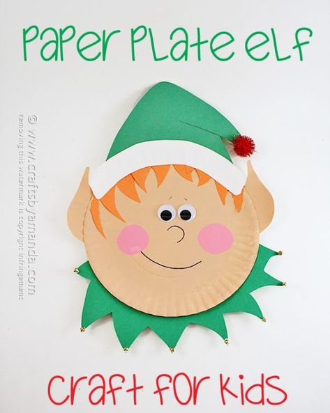 Paper Plate Elf - Crafts by Amanda || 15 Fun Elf Crafts for Kids! A wonderful collection of 15 Christmas Elf Crafts for children from 2 to 22!! Paper Plate Elf, Elf Crafts For Kids, Elf Craft, Santa Craft, Kindergarten Christmas, Elf Crafts, Christmas Preschool, Crafts By Season, Kids Bible