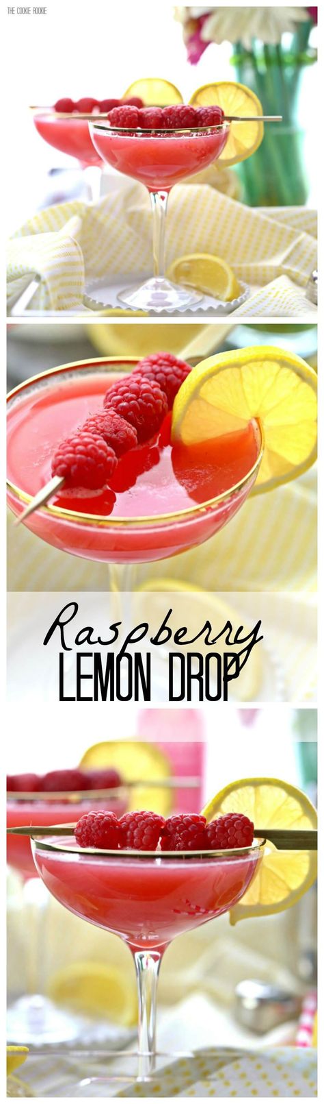 Raspberry Lemon Drop Martini, Raspberry Lemon Drop, Perfect Martini, Lemon Drop Martini, Jello Shot, Pisco Sour, Sweet Lemon, Fancy Drinks, Martini Recipes