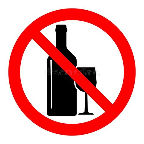 No Alcoholic Drinks Sign, No Drinking Sign, No Drinking, Circle Vector, Effects Of Alcohol, Drinks Logo, Red Circle, Alcohol Bottles, New Background Images