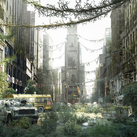 Zombie City, Apocalypse Landscape, Post Apocalyptic City, Abandoned City, Apocalypse World, Apocalypse Aesthetic, Post Apocalyptic Art, Abandoned Cities, Apocalypse Art