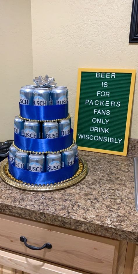 #birthdaycake #busch Birthday Him, 40th Bday Ideas, Busch Light, Beer Cake, Birthday For Him, Bday Ideas, 40th Birthday, Crafty Ideas, Coffee Cans