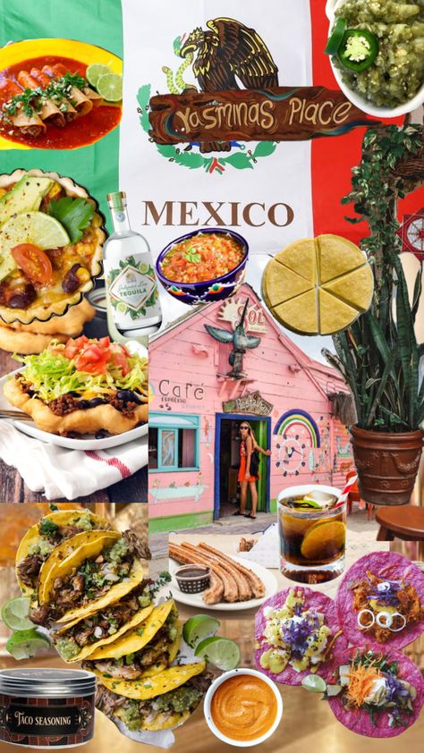 Mexican Food Aesthics, Food Tacos, Mexico Wallpaper, Food Collage, Geography Project, Gorgeous Places, Hispanic Culture, Mexico Food, Travel America