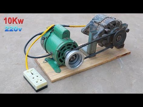 (1330) How to generate homemade infinite energy with a car alternator and an engine P2💡💡💡 - YouTube Small Diesel Generator, Magnetic Power Generator, Crazy Inventions, Hydroponic Strawberries, Hydroelectric Generator, Diy Electric Car, Battery Hacks, Homemade Generator, Basic Electrical Wiring