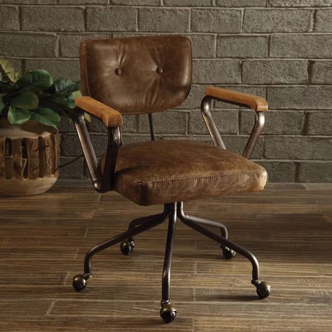 17 Stories Severus Task Chair & Reviews | Wayfair Tufted Office Chair, Vintage Office Chair, Vintage Whiskey, Office Chair Design, Swivel Office Chair, Conference Chairs, Executive Office Chairs, Leather Office Chair, Acme Furniture