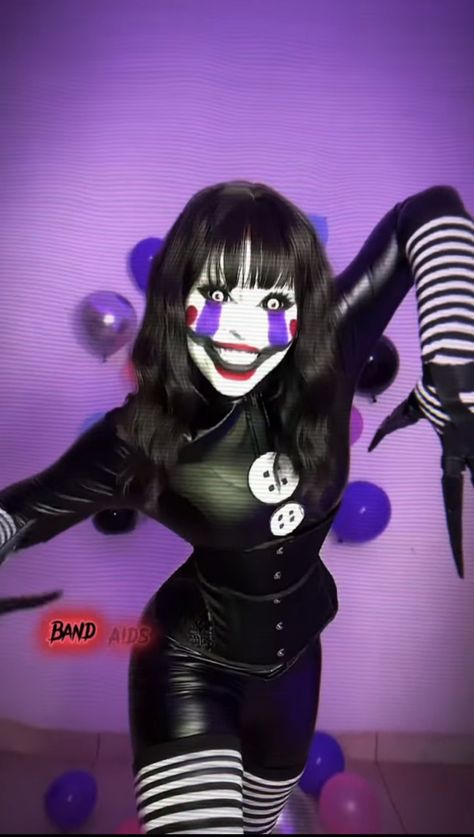 Fnaf Puppet Costume, Fnaf Puppet Makeup, Devil Outfit Aesthetic, Marionette Fnaf Cosplay, Puppet Fnaf Makeup, Puppet Halloween Costume, Fnaf The Puppet, Cosplay Ideas Female, Marionette Makeup