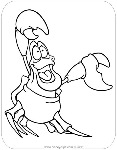 Coloring page of Sebastian from The Little Mermaid #thelittlemermaid, #sebastian The Little Mermaid Drawing, Sebastian Little Mermaid, Sebastian The Little Mermaid, Disney Sebastian, The Little Mermaid Coloring Pages, Little Mermaid Drawing, Little Mermaid Coloring Pages, Sebastian Disney, Finding Nemo Coloring Pages