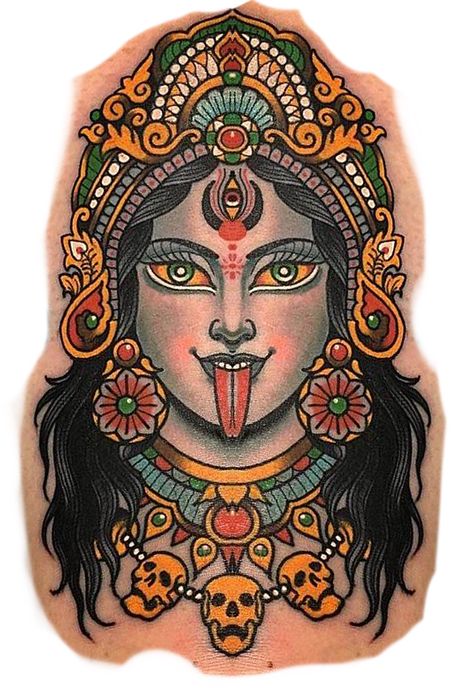 Mayari Goddess Tattoo, Devi Tattoo Design, Kali Tattoo Traditional, Mahakali Tattoo Design, Traditional Kali Tattoo, Kali Back Tattoo, Kali Tattoo Design Art, Kali Ma Drawing, Hindu Goddess Tattoo