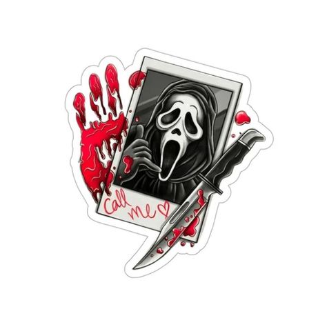 Scream Ghostface, Ghostface Scream, Me Sticker, Halloween Outdoor, Sticker Water Bottle, Skull Wallpaper, Car Window Decals, Bottle Sticker, Star Stickers