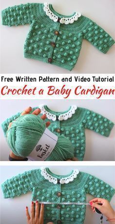 Crochet Baby Cardigan With Bobble Stitch | Crochet baby sweater pattern, Crochet baby jacket, Crochet baby cardigan Jaket Crochet, Crochet Baby Sweater Pattern, Crochet Baby Jacket, Bolero Pattern, Crochet Baby Sweaters, Baby Cardigan Pattern, Crochet Baby Sweater, Baby Sweater Patterns, Crochet Baby Cardigan