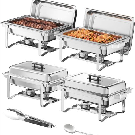 [KEEP YOUR FOOD WARM AND READY]: The KScocina Chafing Dishes are not just about elegance; they're designed for practicality, ensuring your buffet experience is seamless. With a substantial 9.5QT capacity, these chafing dishes effortlessly keep your meals warm and inviting for your guests.
[CONVENIENT STRUCTURE FOR EASY SERVING]: Enhanced with fuel holders and ergonomic handles, our chafing dish buffet set guarantees easy transport and serving. Wedding Camping, Camping Dinner, Camping Dinners, Party Cooking, Hotel Breakfast, Chafing Dish, Buffet Set, Keep Food Warm, Food Warmer