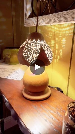 65K views · 3K reactions | These two gourds make a cute little lamp. Now I want to make a mushroom one! 🍄 This one looks good all natural. No color needed! 🎨🍄🌱 #gourdart #gourdlamp #growyourcanvas #sweetwoodrufffarm #art #harvest | Sweet Woodruff Farm | Sweet Woodruff Farm · Original audio Gourd Mushroom, Gourd Lamps, Little Lamp, Sweet Woodruff, Gourd Lamp, Gourd Art, Diy Lamp, No Color, Gourds