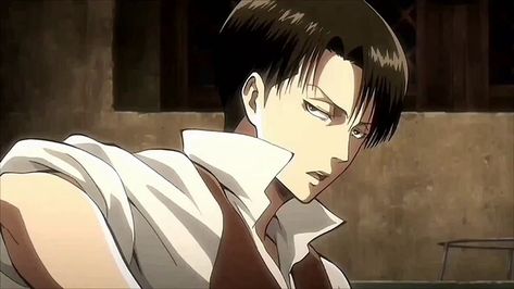 Levi Ackerman, An Anime, Anime Character, Attack On Titan, Black Hair, Red, Hair, Anime, White