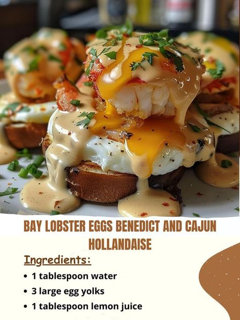 Lobster Eggs, Easy Japanese Recipes, Lobster Meat, Hollandaise Sauce, Japanese Recipes, Egg Yolks, Party Food Appetizers, Breakfast Brunch Recipes, Poached Eggs