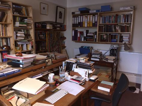 Writers' Rooms | Gwyneth Lewis - Wales Arts Review Writers Desk, Messy Desk, Meditation Corner, Buddhist Practices, Work Spaces, Writing Space, Coffee And Books, Study Inspiration, Room Aesthetic